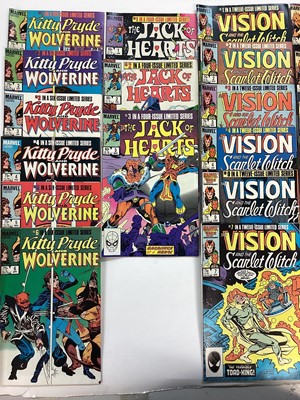 Lot 119 - Group of Marvel Comics Mini series. 14 complete to include Kitty Pryde and Wolverine, Fantastic Four versus the X-men, Iceman, Nightcrawler and others. And 2 incomplete mini series, the jack of hea...