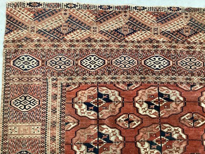 Lot 1510 - Good antique Tekke carpet