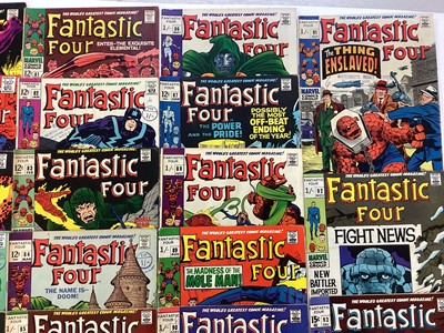 Lot 120 - Large group of Marvel comics Fantastic Four (1964 to 1969) American and English price variants. Approximately 50 comics.