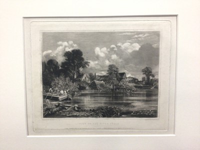 Lot 877 - David Lucas after John Constable, mezzotint, View on the River Stour, published 1838, image 15 x 19cm