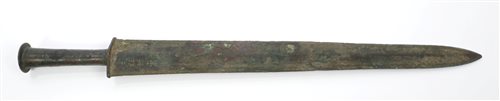 Lot 813 - Chinese bronze sword, the gently tapering...