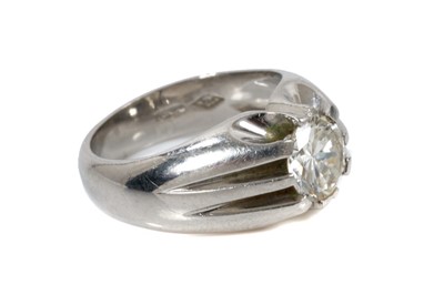 Lot 521 - Diamond single stone ring with a brilliant cut diamond estimated to weigh approximately 1.65cts in platinum heavy claw setting on platinum shank