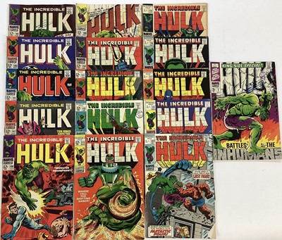 Lot 123 - Quantity of Marvel comics The Incredible Hulk (1968 and 1969) To include issue 102 big premiere issue, 1st solo Hulk title. Together with Hulk king size special #1. English and American price varia...