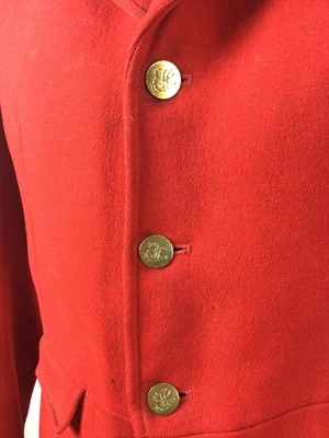 Lot 929 - Gentleman's red hunt coat by Bernard Weatherill Ltd with brass Essex Hunt buttons