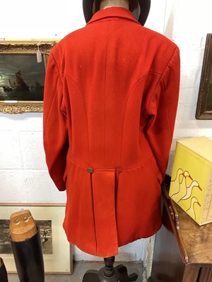 Lot 930 - Gentleman's red hunt coat with brass Essex Hunt buttons