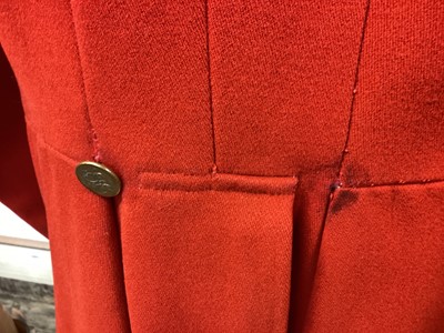 Lot 930 - Gentleman's red hunt coat with brass Essex Hunt buttons