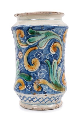 Lot 127 - 17th century Sicilian majolica drug jar