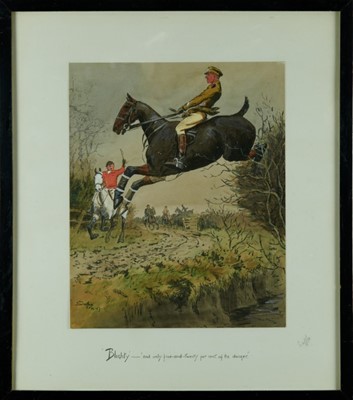 Lot 1006 - Snaffles, Charles Johnson Payne (1884-1967) signed hand coloured print - Blighty, signed in pencil, 53cm x 46cm, in glazed frame