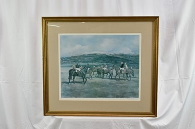 Lot 1025 - Collection of assorted sporting prints to include Will Garfit signed print, trio of hand coloured hunting engravings and others, each framed and glazed (9)