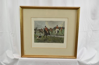 Lot 1025 - Collection of assorted sporting prints to include Will Garfit signed print, trio of hand coloured hunting engravings and others, each framed and glazed (9)