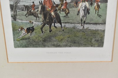 Lot 1025 - Collection of assorted sporting prints to include Will Garfit signed print, trio of hand coloured hunting engravings and others, each framed and glazed (9)