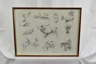 Lot 1025 - Collection of assorted sporting prints to include Will Garfit signed print, trio of hand coloured hunting engravings and others, each framed and glazed (9)