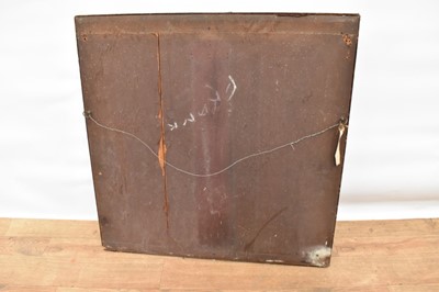 Lot 1471 - Antique wall mirror with early stumpwork tapestry covered frame, 67 x 75cm