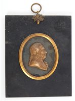 Lot 826 - Rare early 19th century wax relief portrait of...