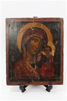 Lot 831 - 19th century Greek Icon, tempera on panel,...