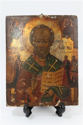 Lot 832 - 19th century Russian Icon, tempera on panel,...
