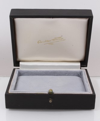 Lot 567 - 1960s black leather jewellery box for Andrew Grima