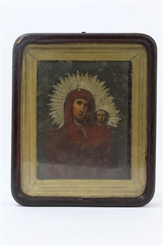 Lot 834 - 18th / 19th century Russian Icon, tempera on...