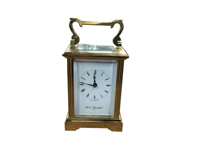 Lot 77 - Brass cased carriage clock by Robert Blandford