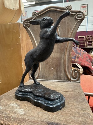 Lot 230 - Bronze figure of a hare