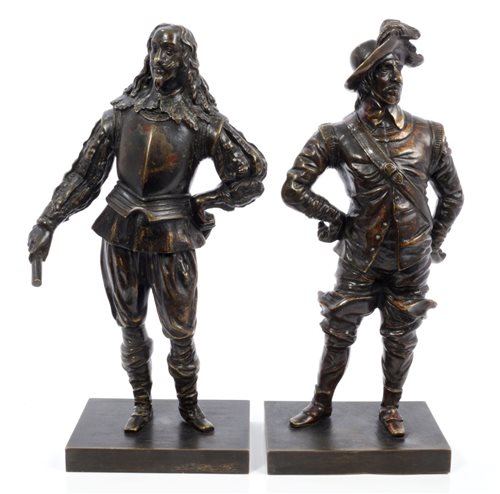 Lot 840 - Pair 19th century bronze figures of King...