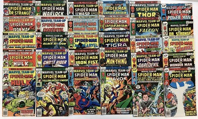 Lot 130 - Large group of Marvel Comics Marvel team-up. (1974 to 1985) English and American price variants. Approximately 75 comics to include annuals.