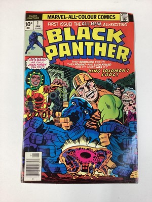Lot 197 - Marvel comics Black Panther (1977 to 1979). Complete run from issue 1 - 15. Plus marvel premiere #51 and #52 featuring Black Panther. English and American price varients. (17)