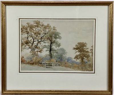 Lot 251 - John Alsop, late 19th century, pencil and watercolour - Northfield Mill Lane, inscribed verso and dated July 11th 1898, 26cm x 36cm, in glazed gilt frame