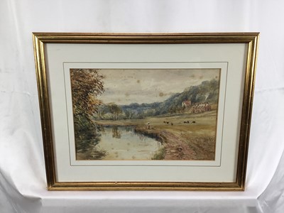 Lot 125 - Two 19th century English School watercolours depicting rural landscapes, both in glazed gilt frames