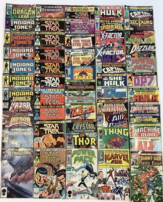 Lot 226 - Large box of marvel comics, mostly 1980's. To include The new defenders, Excalibur, Rom, Star Trek, silver surfer, Alpha Flight and others. Approximately 185 comics.