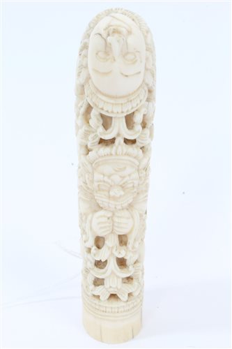 Lot 843 - 19th century Indonesian carved ivory knife...