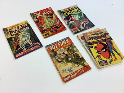 Lot 203 - Small group of marvel comics mostly 1960's. To include X-men #28 1966, 1st appearance of Banshee. The amazing Spider-Man annuals 2 - 6. Some Sgt. Fury and Not Brand Echh. Approximately 18 comics.