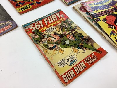 Lot 203 - Small group of marvel comics mostly 1960's. To include X-men #28 1966, 1st appearance of Banshee. The amazing Spider-Man annuals 2 - 6. Some Sgt. Fury and Not Brand Echh. Approximately 18 comics.