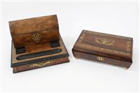 Lot 848 - Regency brass inlaid rosewood jewel box of...