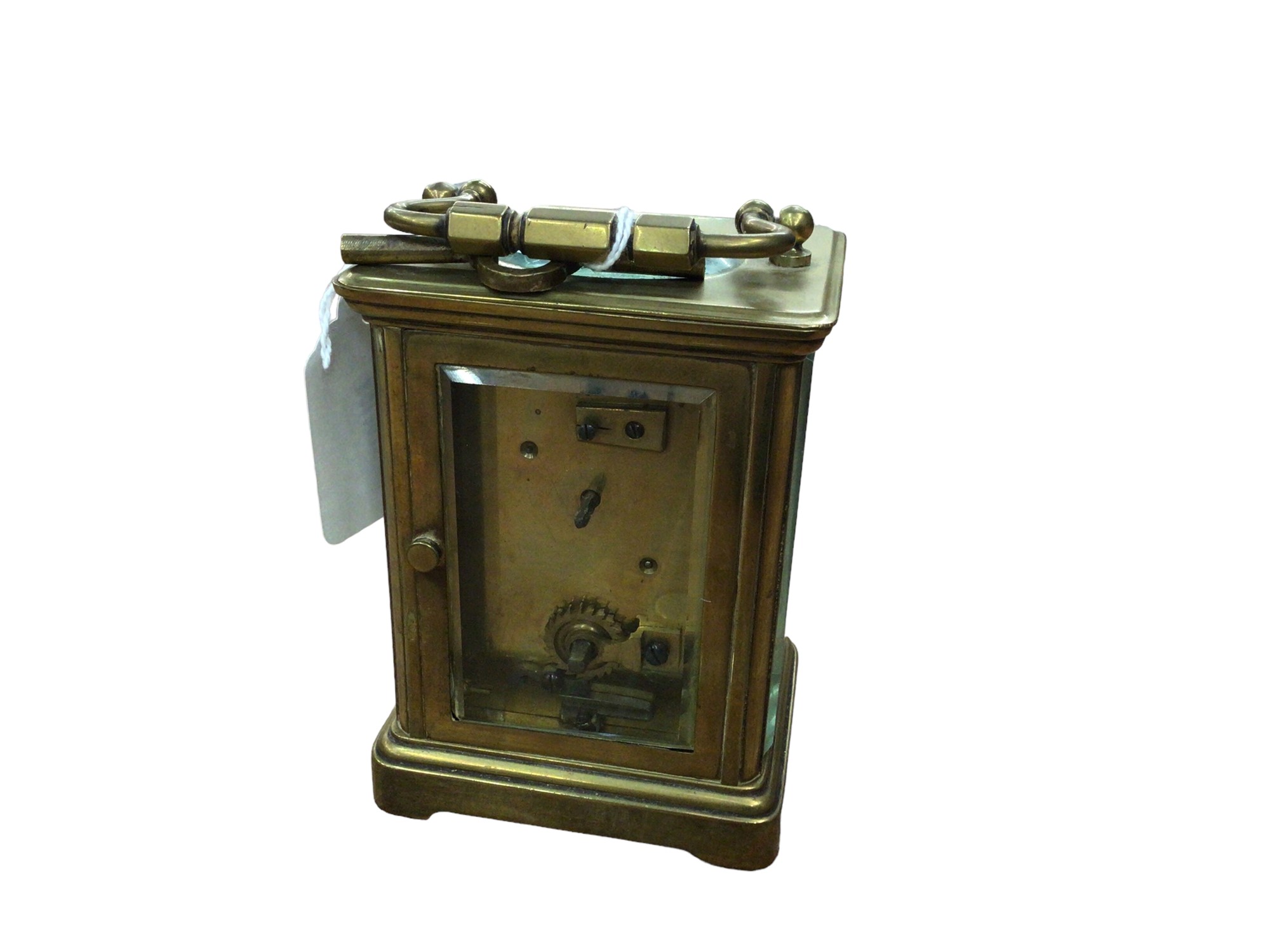 Lot 76 Brass cased carriage clock and key