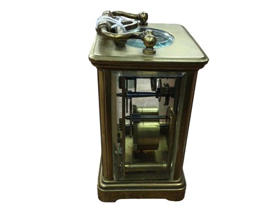 Lot 76 - Brass cased carriage clock and key
