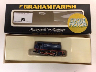 Lot 99 - Graham Farish N gauge 0-6-0 Class J94 NCB blue 61, NCB green "Robert" 7 and BR Early Emblem black 68079, all boxed, No.1017 (3)