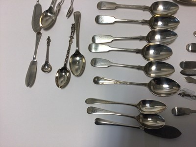 Lot 63 - Group of sterling silver, including fiddle pattern cutlery, total weight 36.8oz