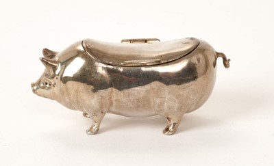 Lot 445 - Victorian silversnuff box in the form of a pig