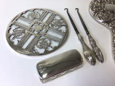 Lot 77 - Group of silver dressing table items etc