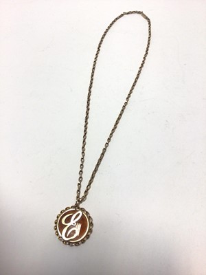 Lot 96 - 9ct gold belcher link chain with initialled pendant