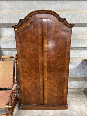 Lot 81 - 1930s walnut dome topped wardrobe on plinth