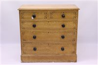 Lot 1322 - Victorian grained pine chest of drawers with...