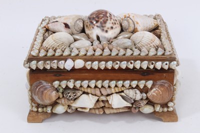 Lot 989 - Shell work casket