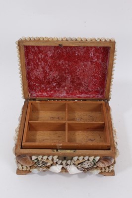 Lot 989 - Shell work casket