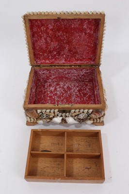 Lot 989 - Shell work casket