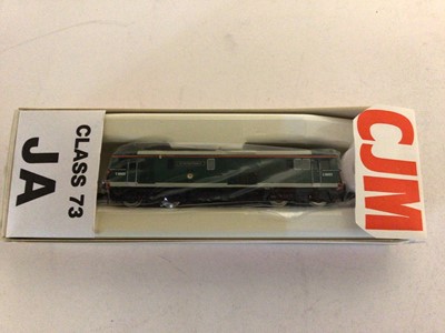 Lot 149 - CJM N gauge Class 73 Gatwick Express 73123 with Class 489 GLV, Class 73 EMU green "Sir Herbert Walker" E6003 and Class 73 Large Logo "Broadlands" 73142, all boxed (4)