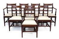 Lot 1325 - Set of eight early 19th century mahogany and...