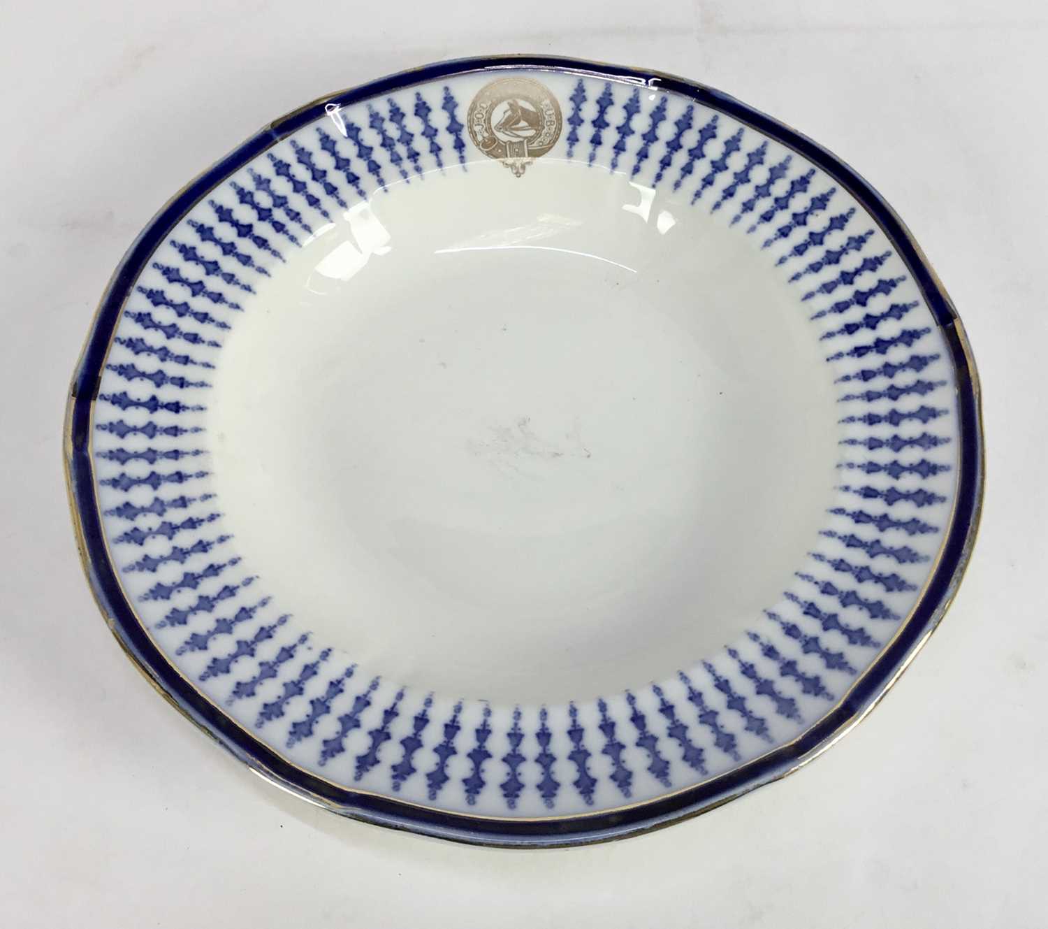 Lot 779 - Jockey Club bowl with blue and gilt decoration, retailed by Mappin & Webb