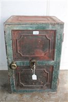 Lot 1327 - Victorian painted iron safe with dual panelled...